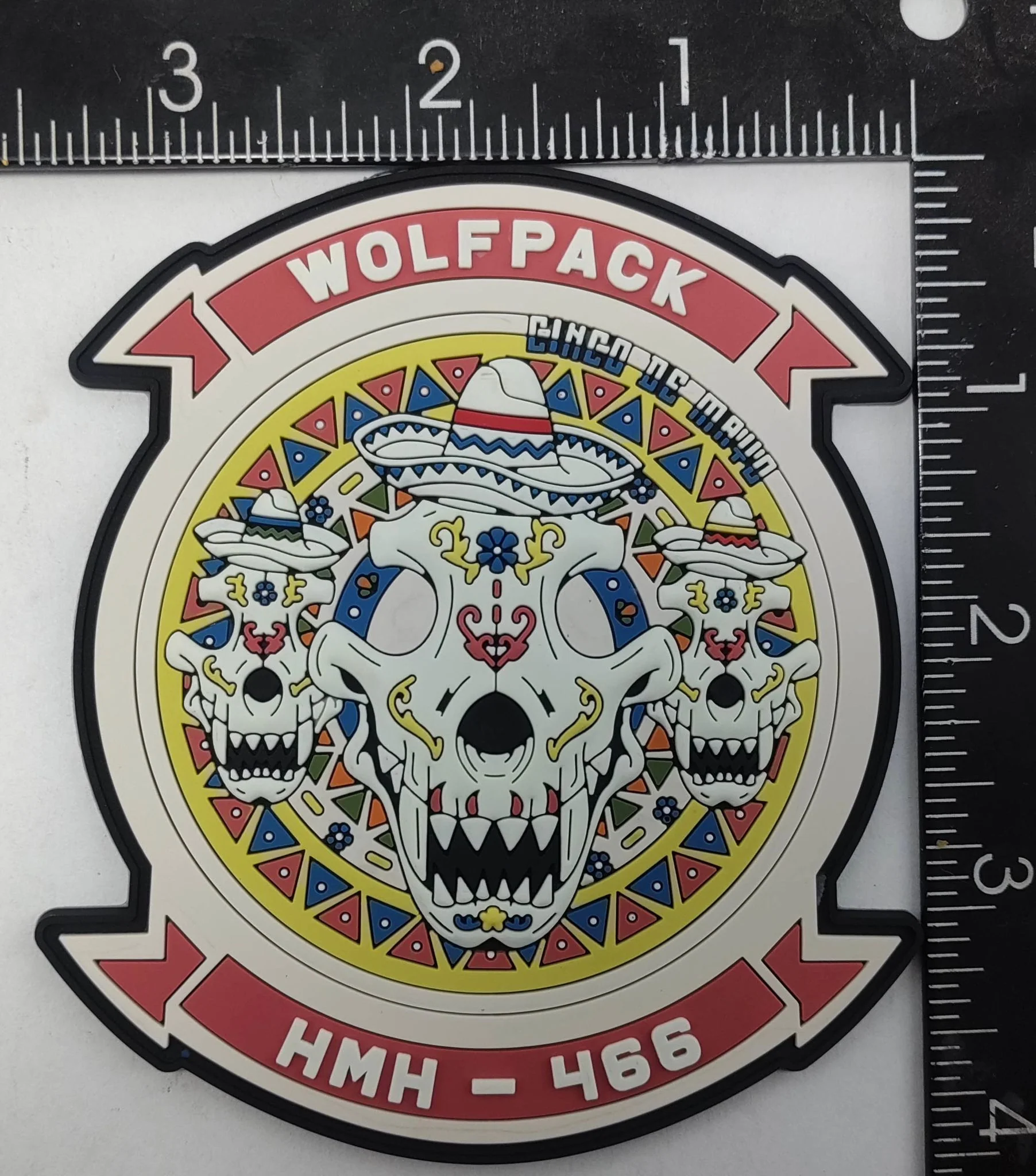 Official HMH-466 Wolfpack Cinco De Mayo PVC Glow Patch