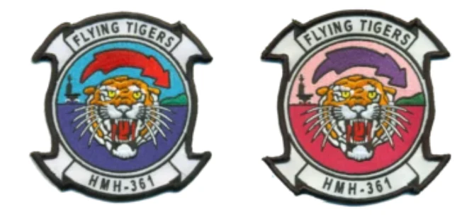 Officially Licensed USMC HMH-361 Flying Tigers Current Yellow Eyes Patches