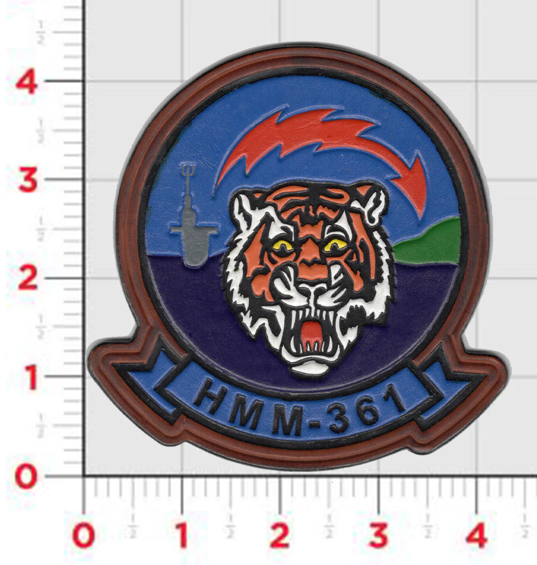 Officially Licensed HMM-361 Flying Tigers Hand Painted Leather Patch