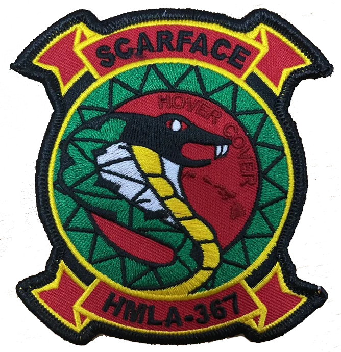 Officially Licensed USMC HMLA-367 Scarface Hover Cover Throwback Patch
