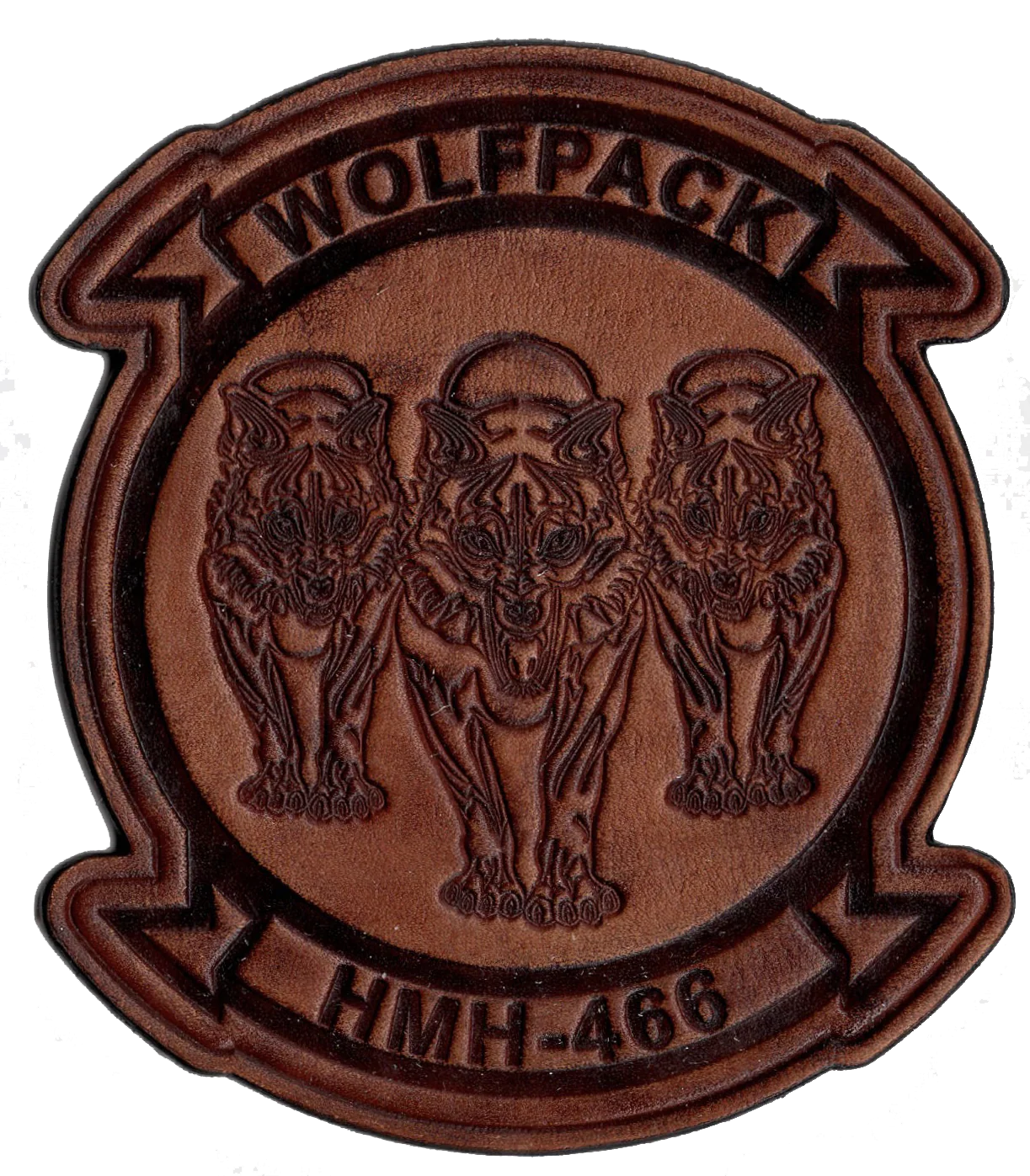 Officially Licensed HMH-466 Wolfpack Leather Patches