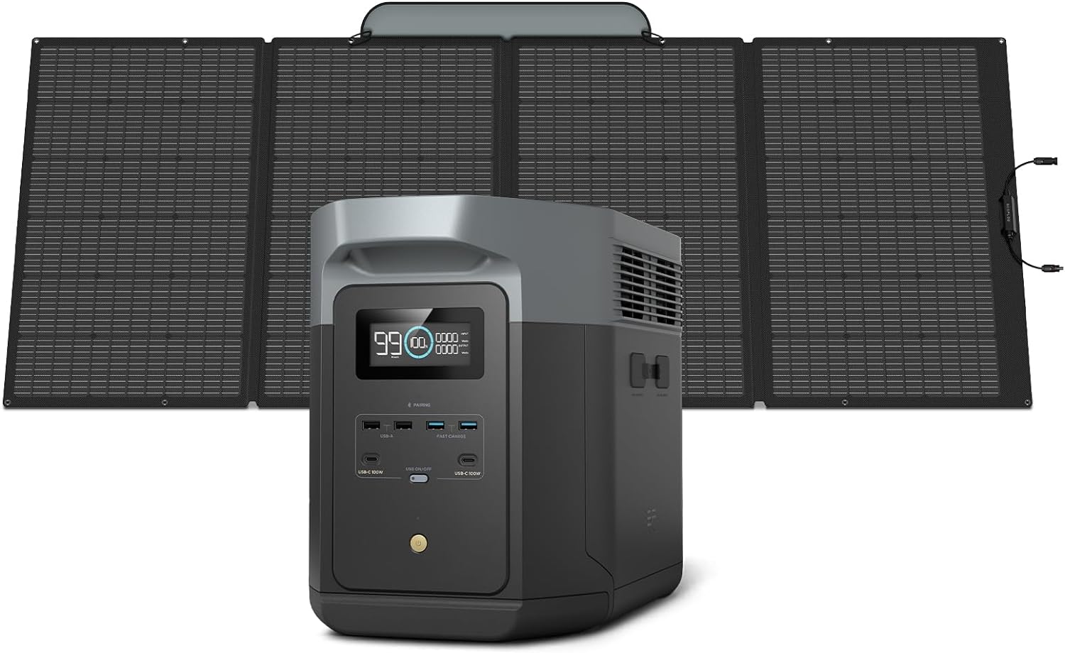 Portable Power Station DELTA 2 Max, 2400W LFP Solar Generator, Full Charge in 1 Hr, 2048Wh Solar Powered Generator for Home Backup(Solar Panel Optional)