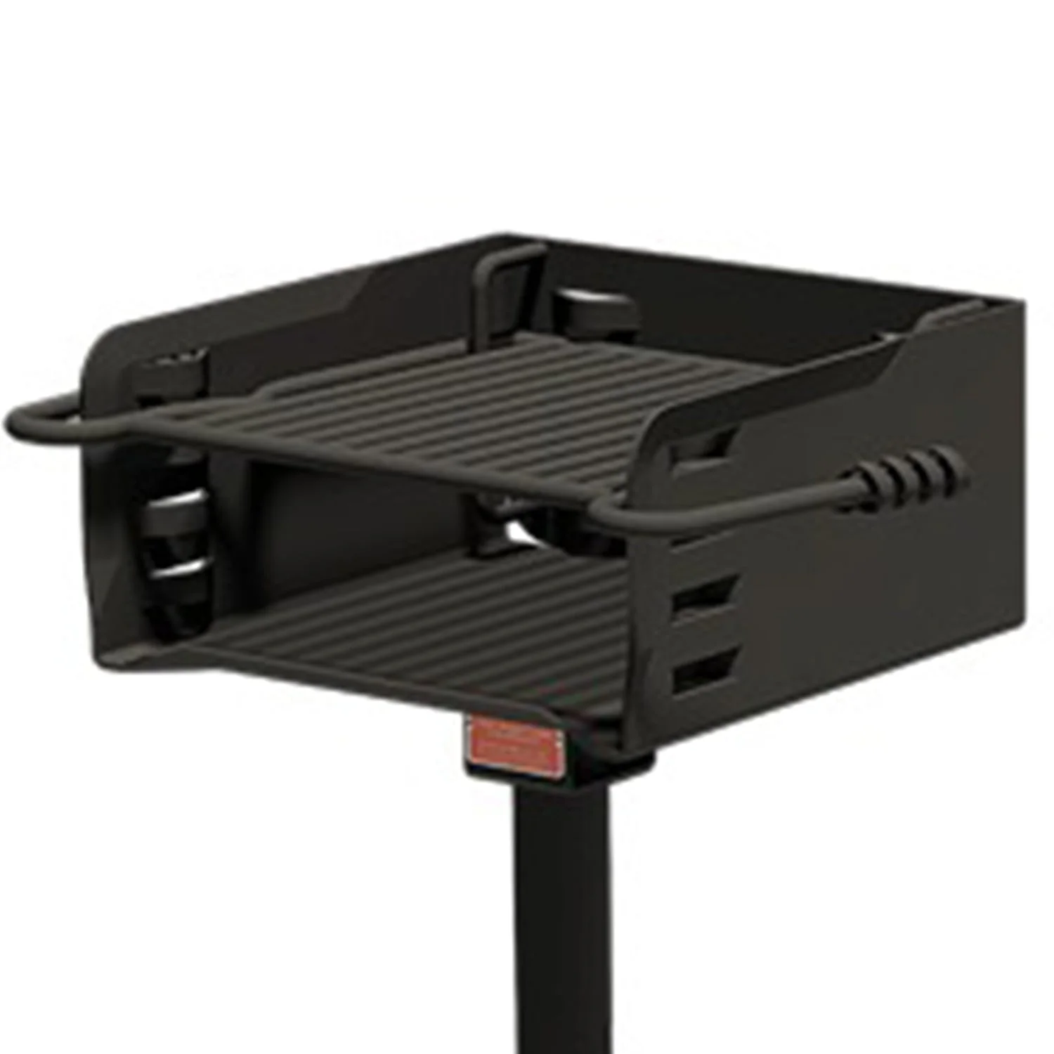 2025 Pilot Rock Park Style Steel Outdoor BBQ Charcoal Grill and Post, Black