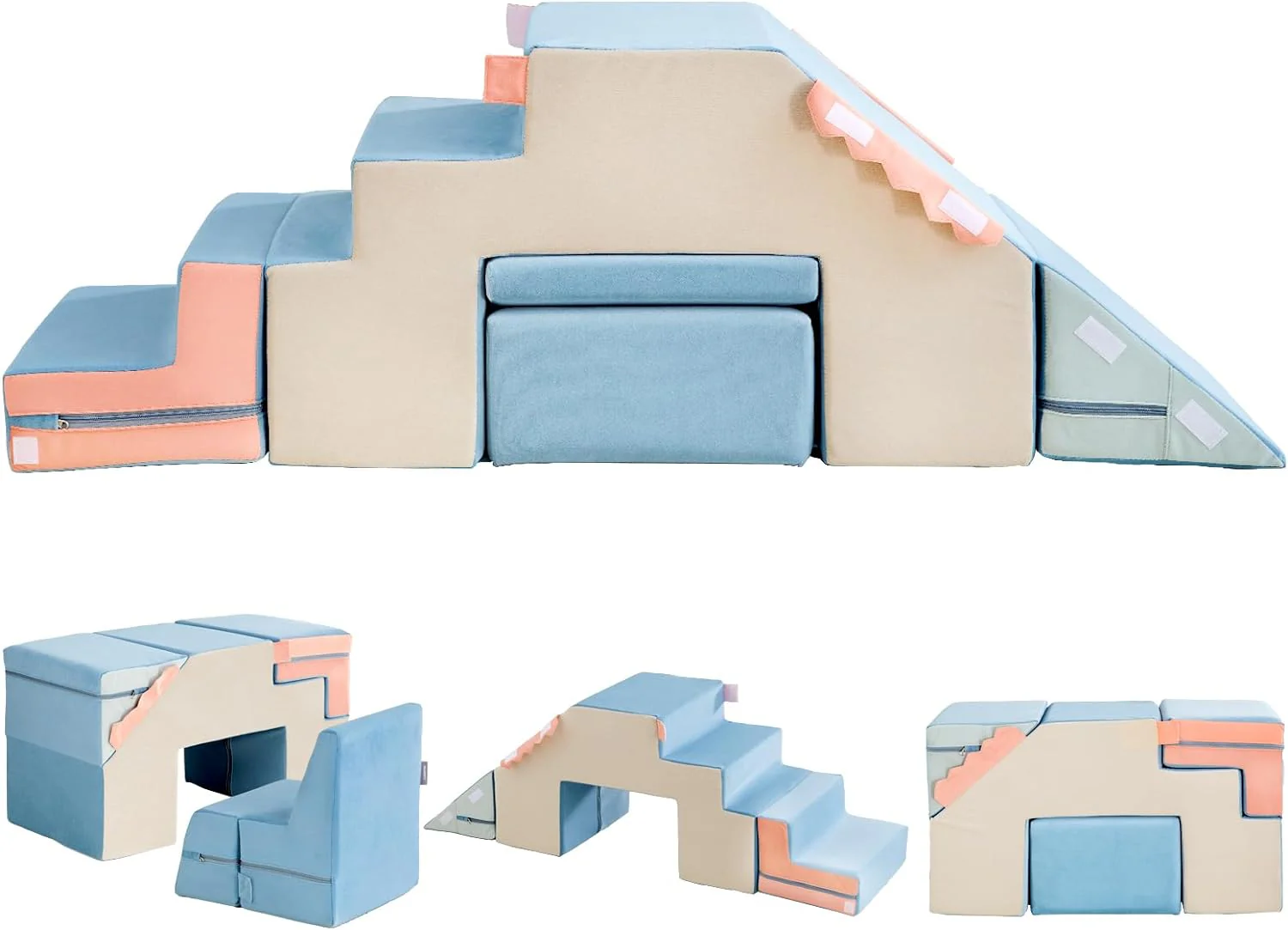 2025 4 in 1 toddler foam climbing blocks, indoor soft climbing and crawling toys