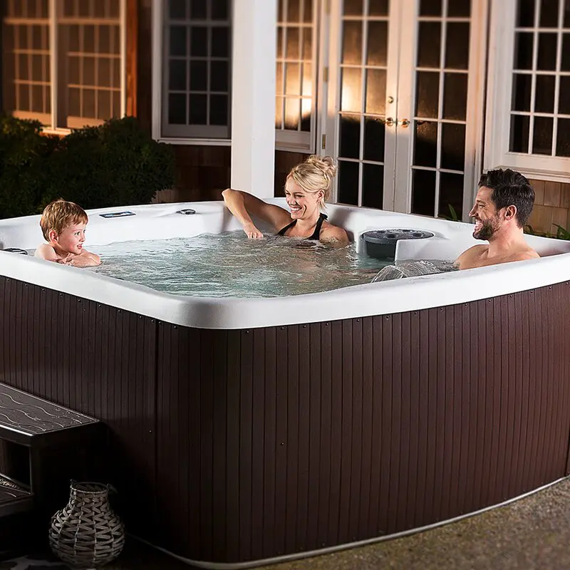 Lifesmart Spas 5 - Person 23 - Jet Rectangular Plug And Play Hot Tub with Ozonator in Espresso