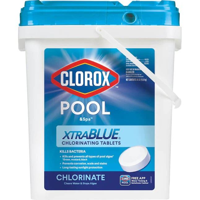 2025 Clorox Pool&Spa XtraBlue 3 in Long Lasting Chlorinating Tablets 35-lb Bucket 3-in Pool Chlorine Tabs
