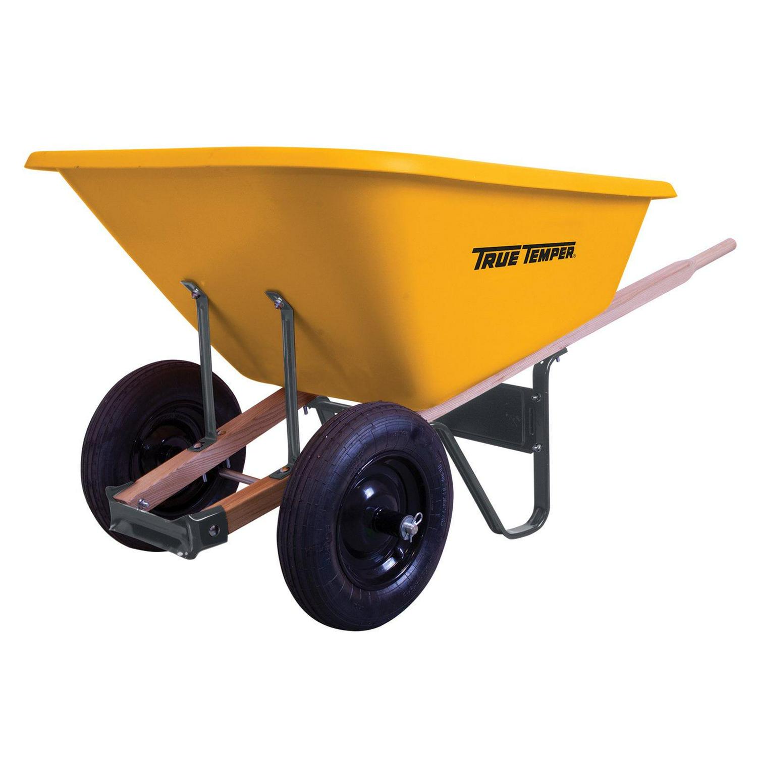 8 Cu Ft Poly Wheelbarrow with Dual Tires – Durable Plastic Construction