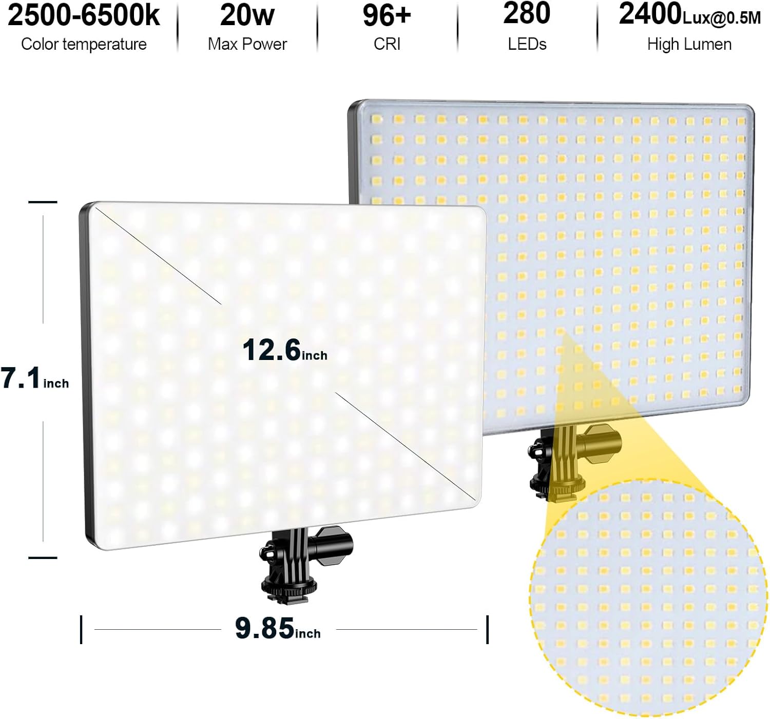 D50 LED Video Light Panel Lights 15.4