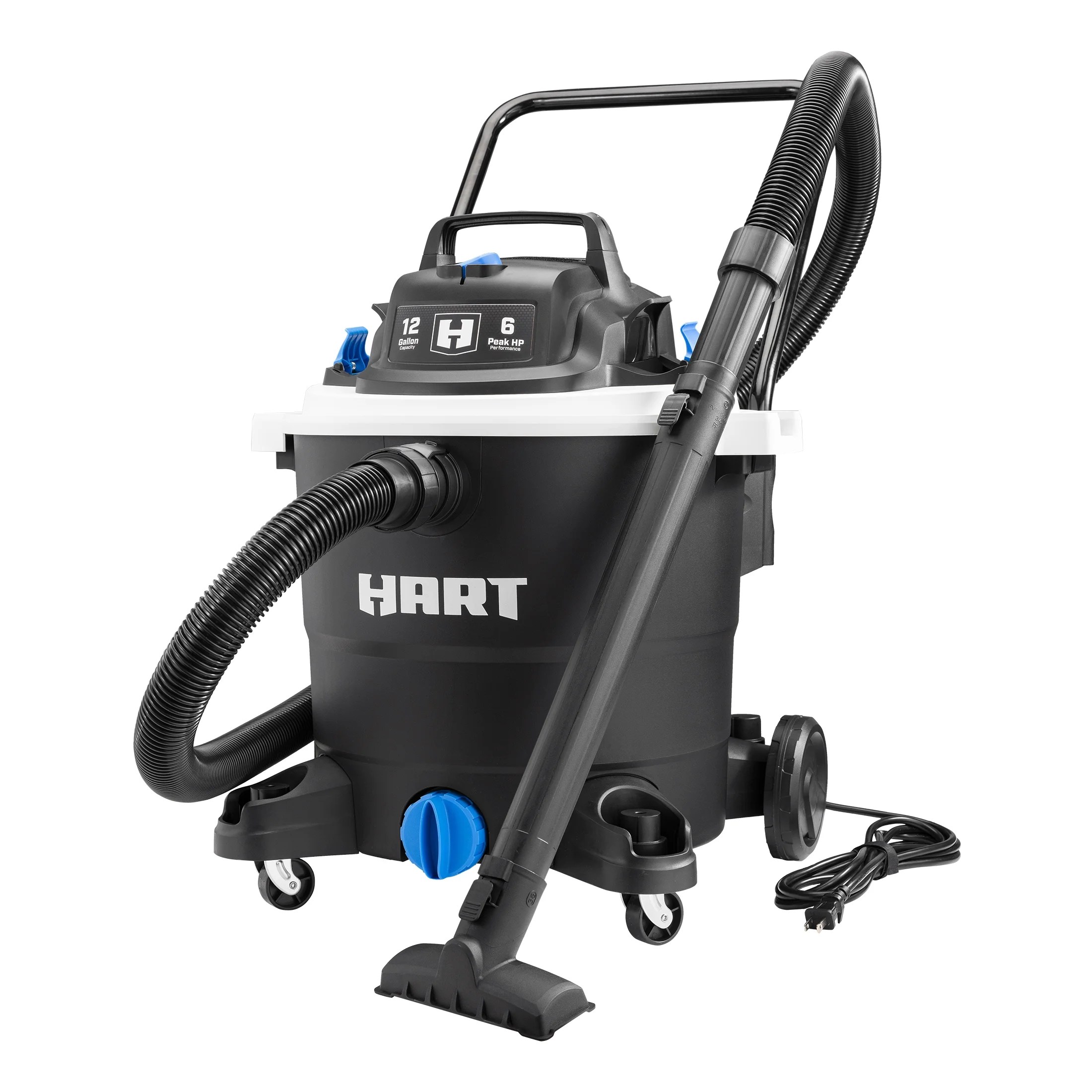HART 12 Gallon 6 Peak HP Wet/Dry Vacuum, VOC1212PW 3701