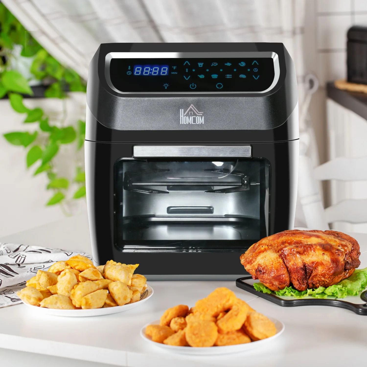 12QT Air Fryer Oven Combo, 8-in-1, 1700W, LED Display, Black, Includes Accessories