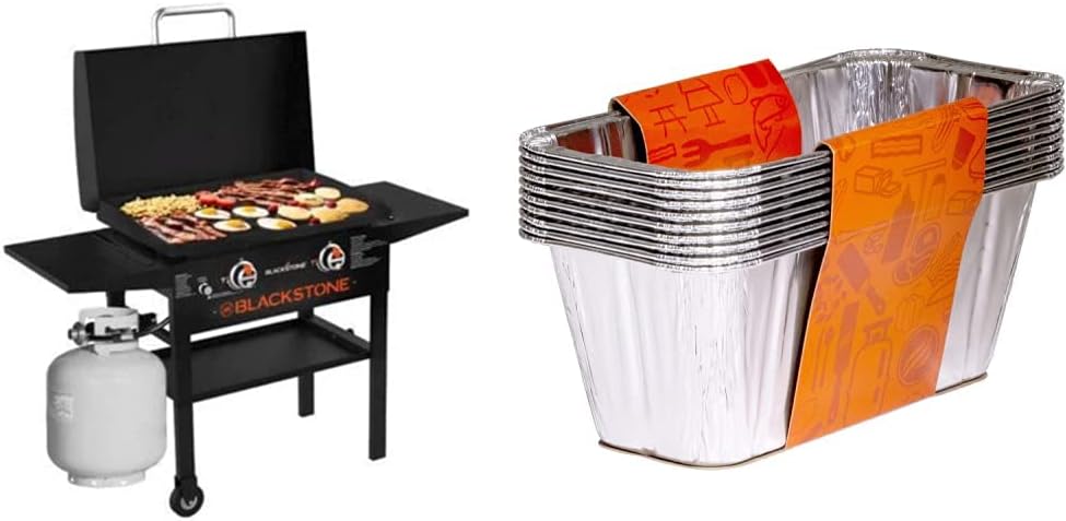 2025 Blackstone 1883 Gas Hood & Side Shelves Heavy Duty Flat Top Griddle Grill Station for Kitchen, Camping, Outdoor, Tailgating, Countertop 28 inch Black