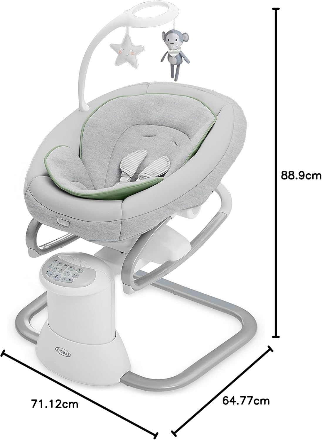 Soothe My Way with Removable Rocker, Madden - Versatile Baby Swing & Portable Rocker
