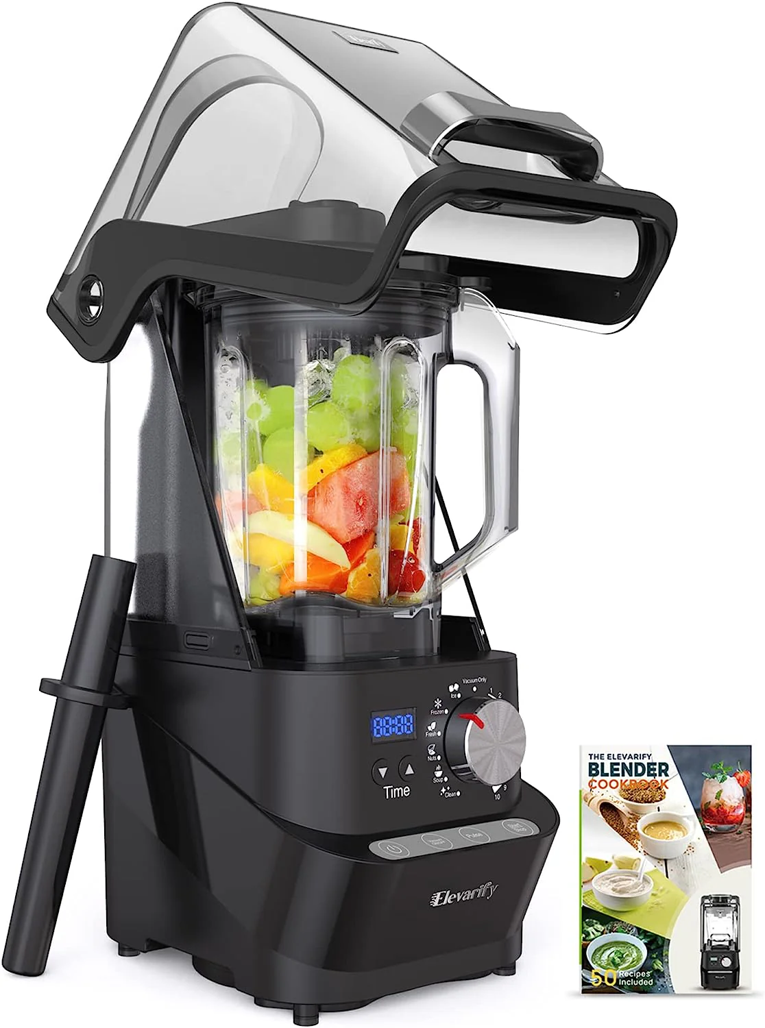 2025 Kitchen Quiet Professional Blender: Vacuum Commercial Blender for Shakes and Smoothies - 56 Ounce Industrial Countertop Blender - 1500 Watt High Power Smoothie Blender with Guard, 29015 (Black)