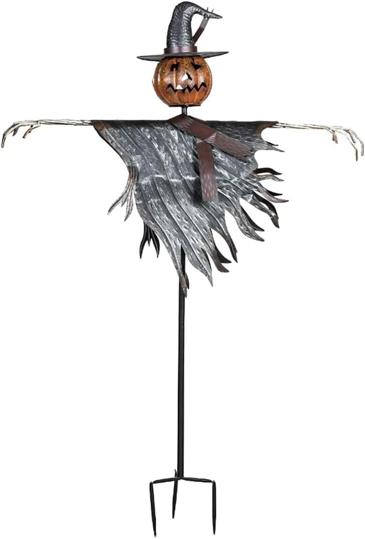 2025 Halloween solar scarecrow lantern metal stakes
