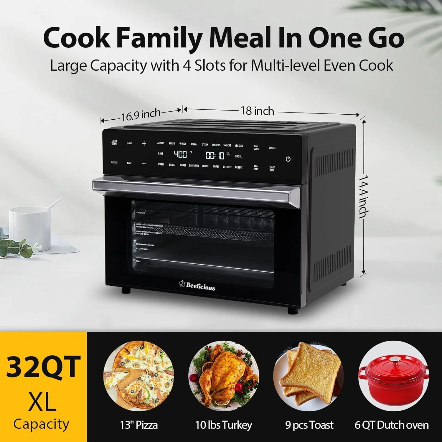 2025 Extra Large Air Fryer, 19-in-1 Air Fryer Oven Combo