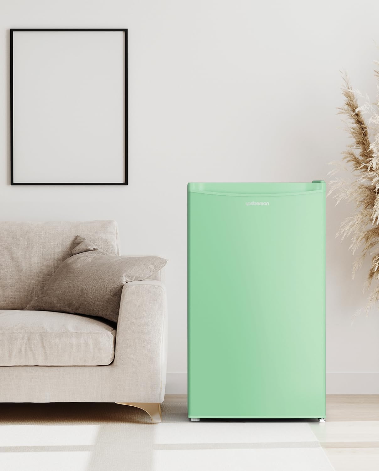 Upstreman 3.2 Cu.Ft Mini Fridge with Freezer – Single Door Compact Refrigerator for Dorm, Bedroom, or Office – Adjustable Thermostat, Black (BR321)