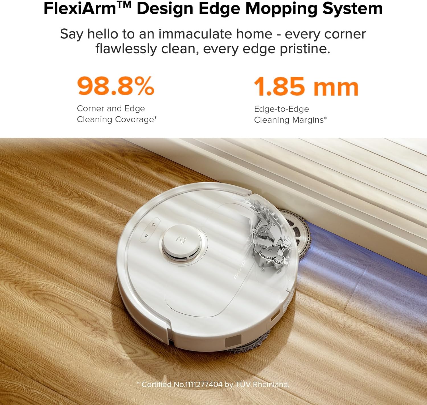 Qrevo Pro Robot Vacuum and Mop with FlexiArm Design Edge Mopping, Dynamic Hot Water Mop Washing and Auto Mop Drying, Intelligent Dirt Detection, 7,000 Pa Suction, Ideal for Carpets