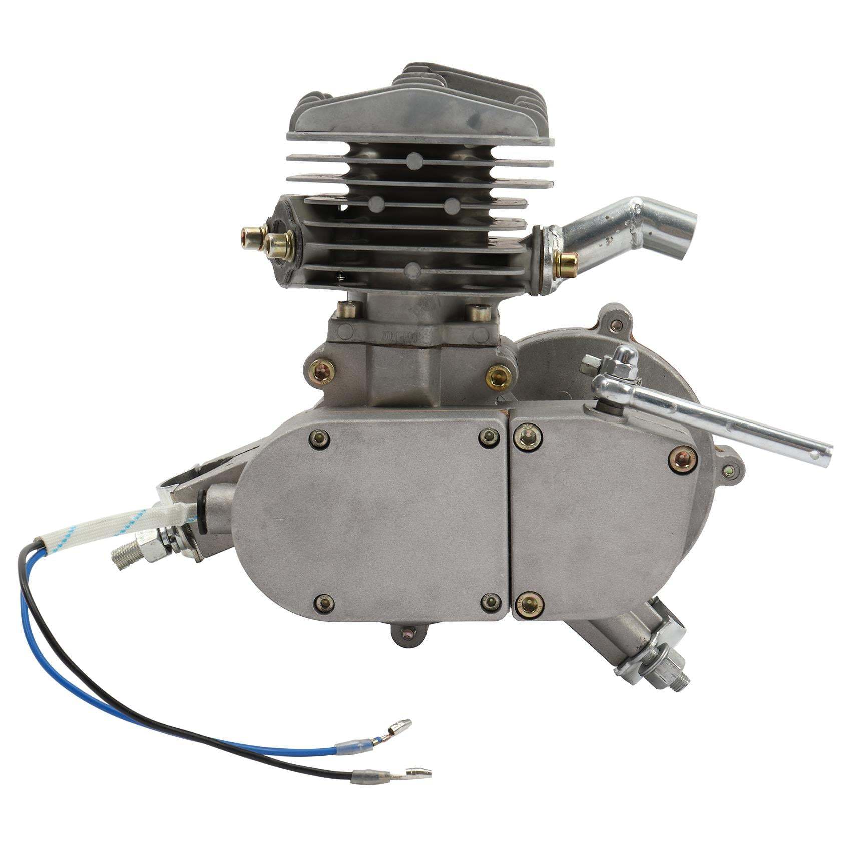 2025 80cc 2-Stroke Engine Bike Motor Kit for 26′′ Bicycles, Silver White