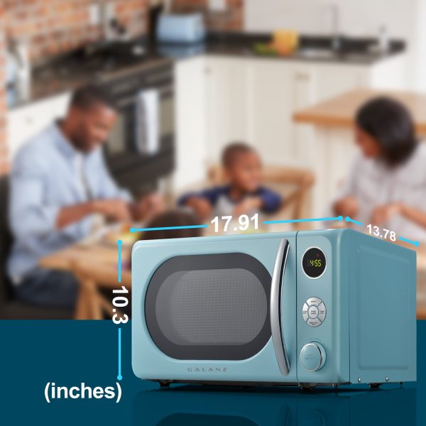 0.7 cu. ft. Retro Countertop Microwave Oven, 700 Watts, Blue