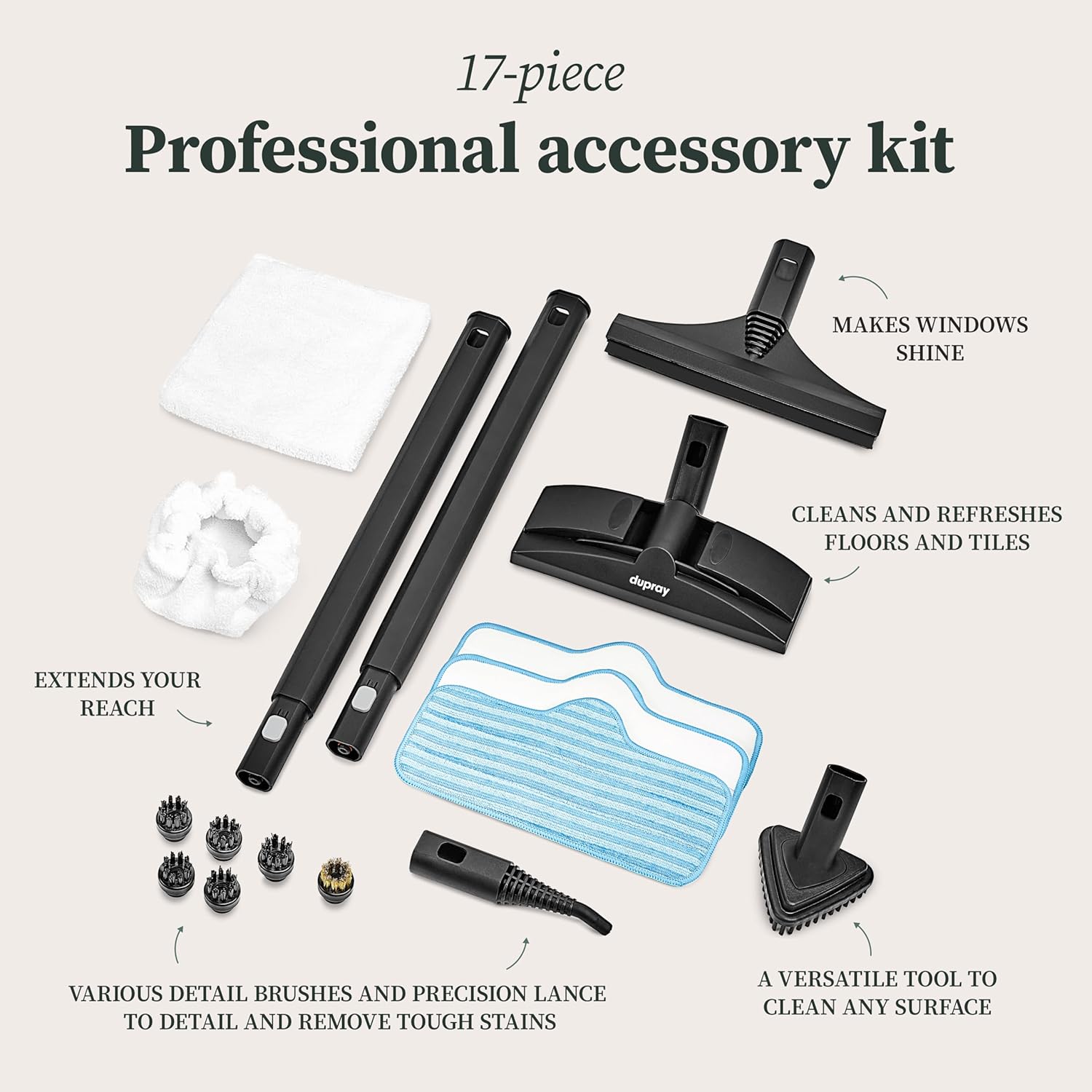 Neat Plus Steam Cleaner & 17-Piece Accessory Kit