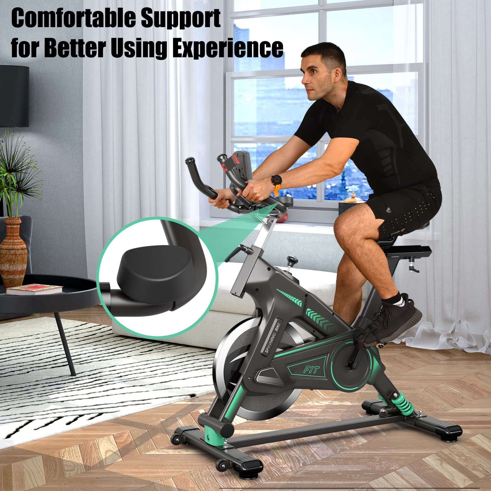 Indoor Cycling Bike, Stationary Exercise Bike Workout Bike with Device Holders