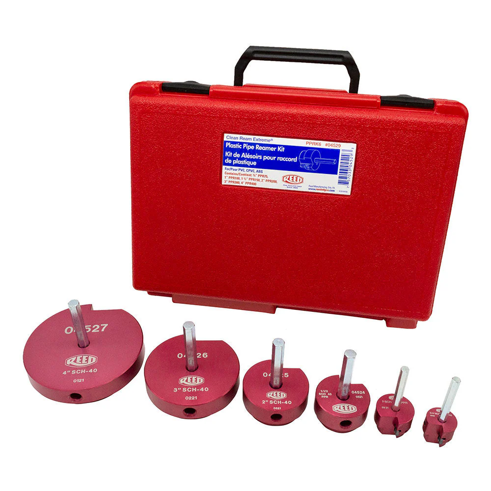 2025 6-Piece Plastic Pipe Fitting Reamer Kit With Case PPRK6