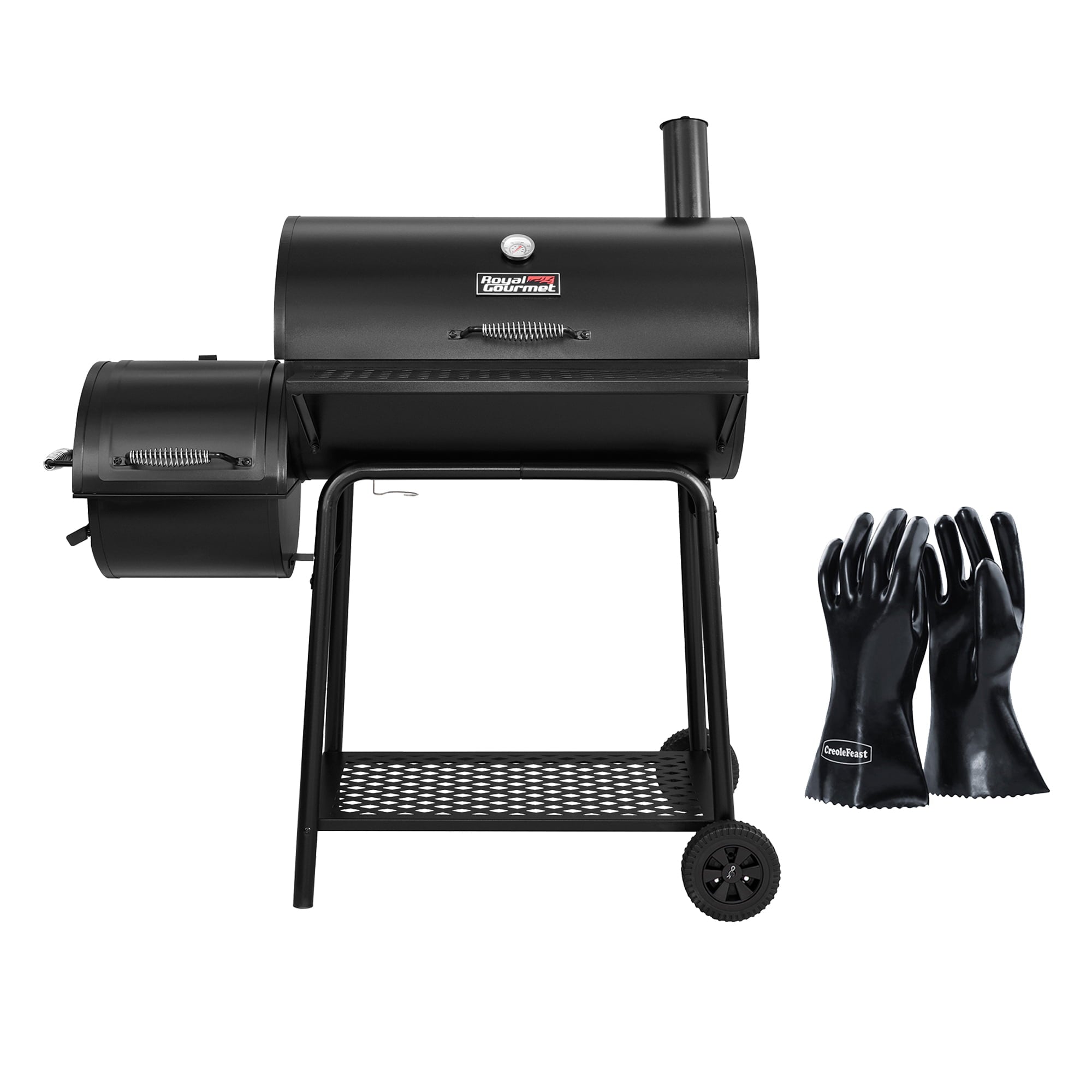 CC1830FG, Charcoal Grill with Offset Smoker with High Heat-Resistant BBQ Gloves