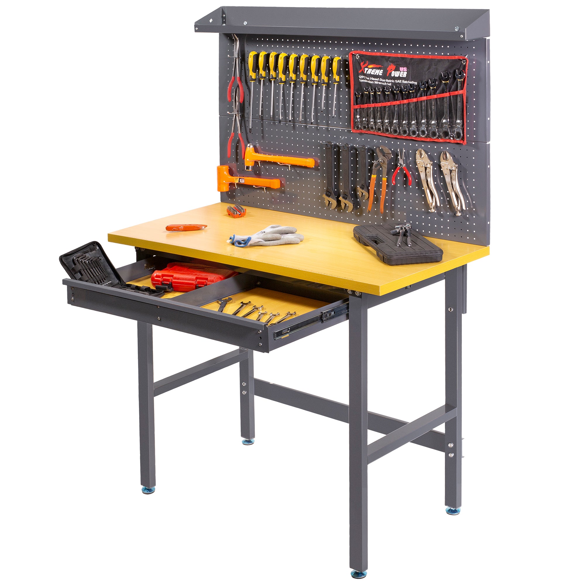 94009 Work Bench Tool Storage Tool Workshop Table w/ Drawer and Peg