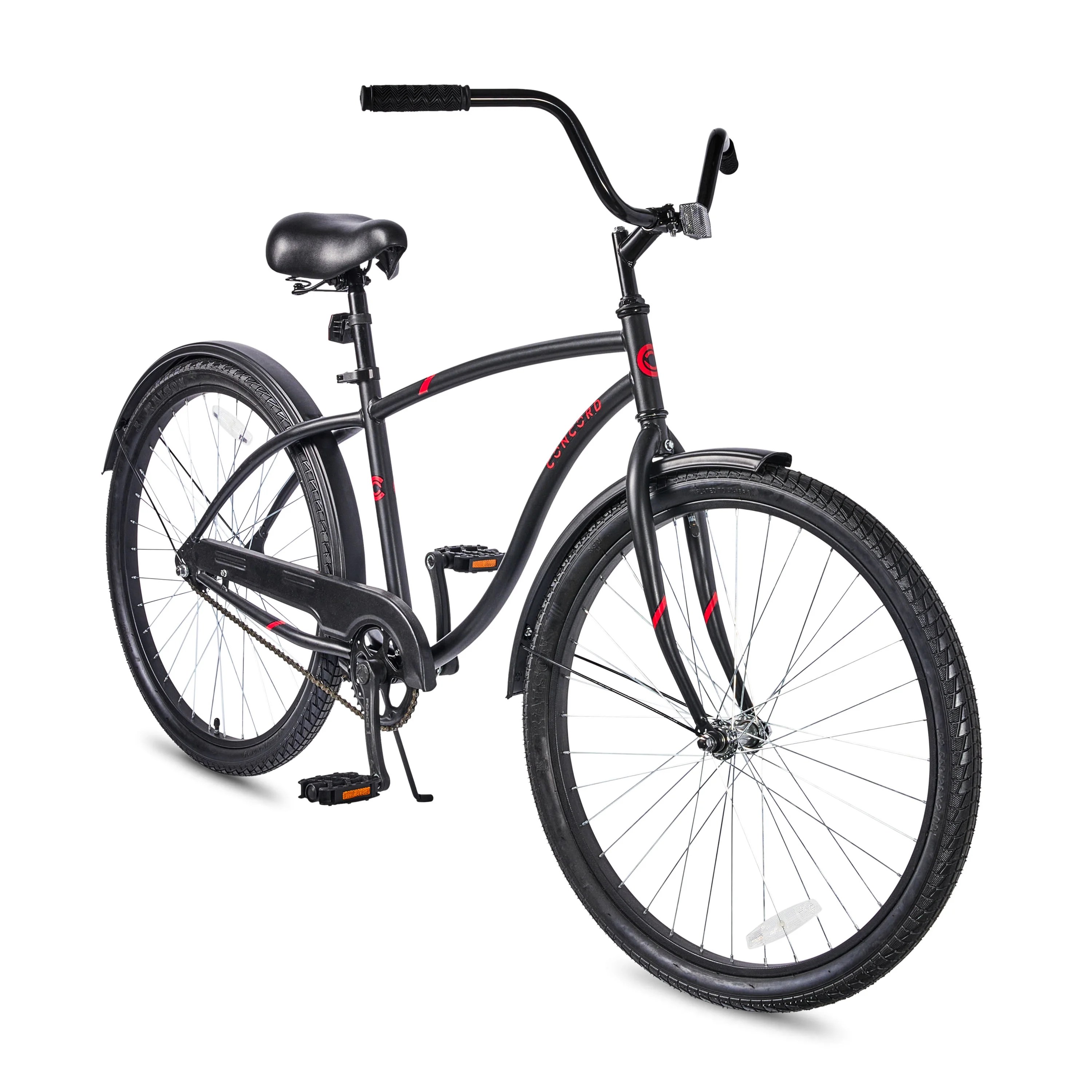 26′′ Concord Pacifica Cruiser Bicycle, Fits Riders 5’2′′ – 5’10′′+, Adult, Unisex, Matte Black