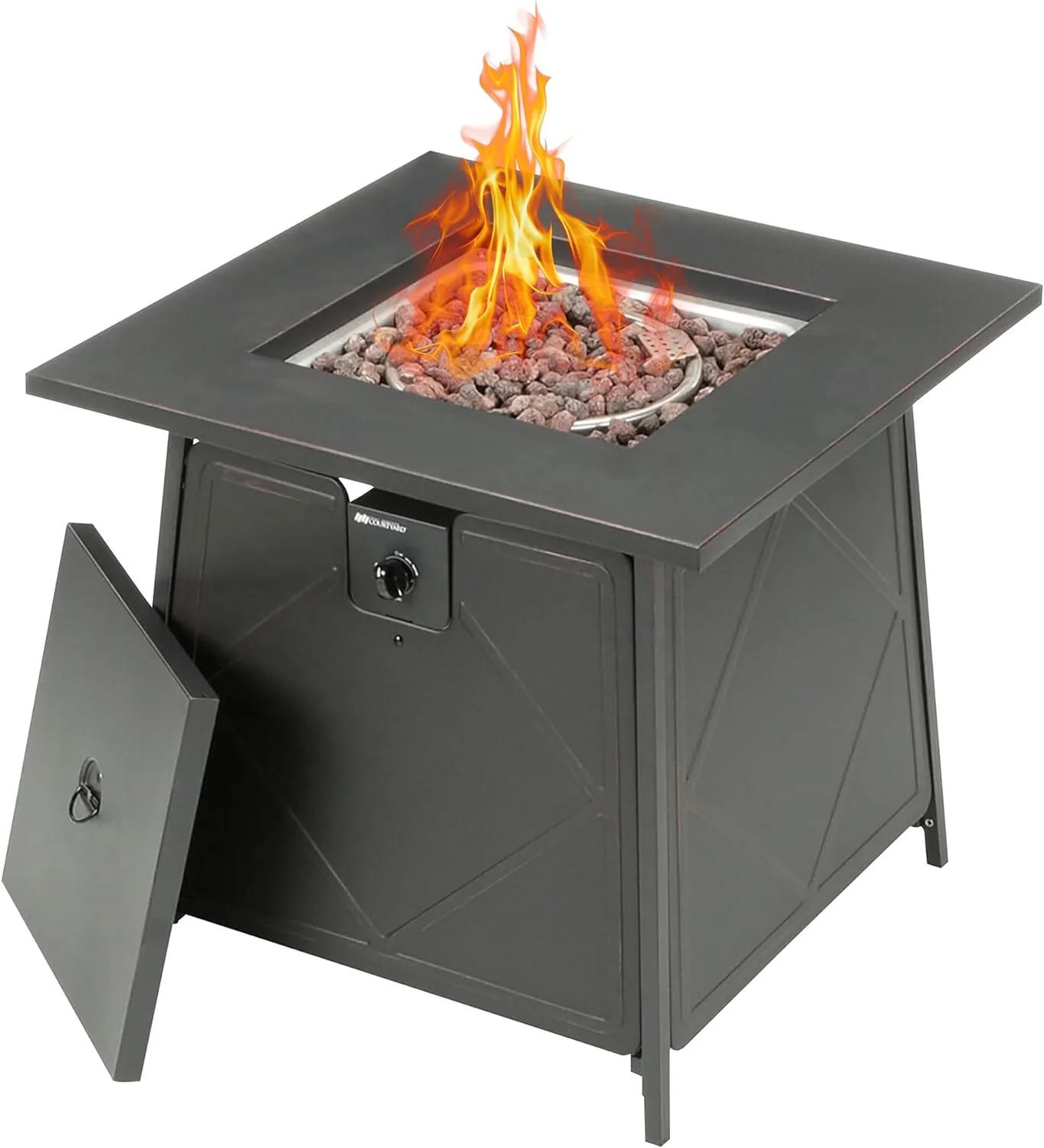 2025 Four Seasons Patio Dual Heat 50,000 BTU Square Gas Fire Pit