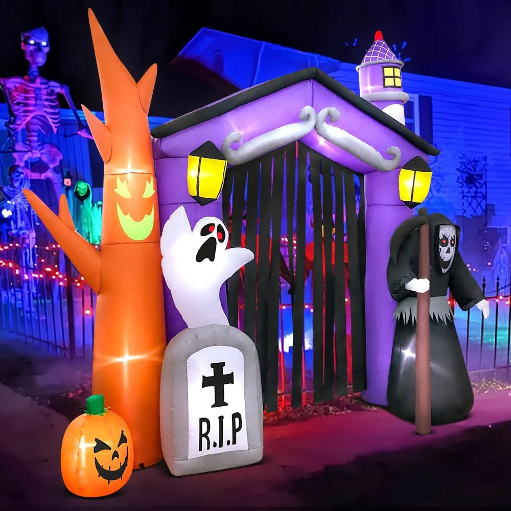 2025 9ft Halloween Inflatable Decorated Haunted House