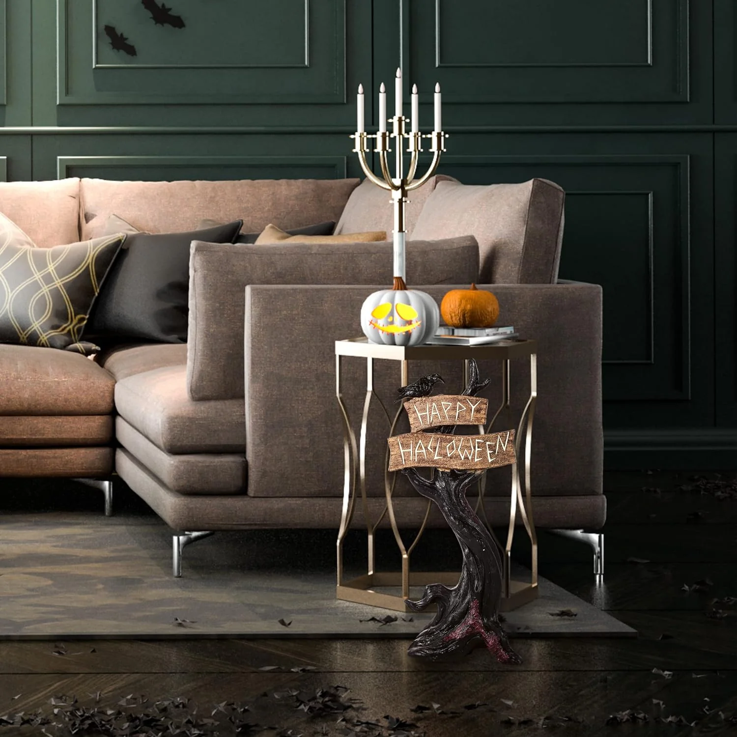 2025 Desktop Decoration, Black, Happy Halloween Tree 32 inches