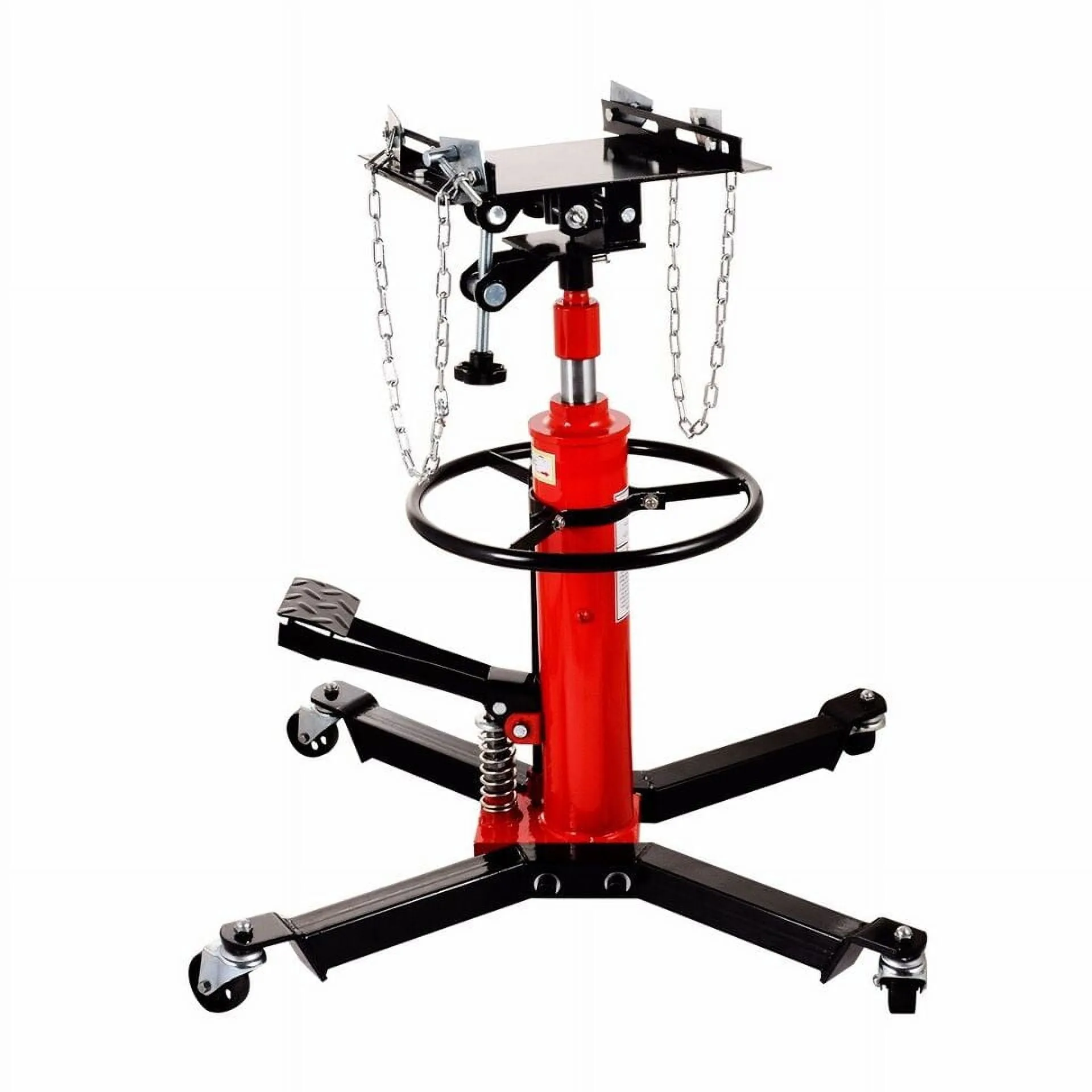 Hydraulic Car Transmission Jack Vertical Lift,1660 Pounds,360掳Rotating Wheel Lift,Red