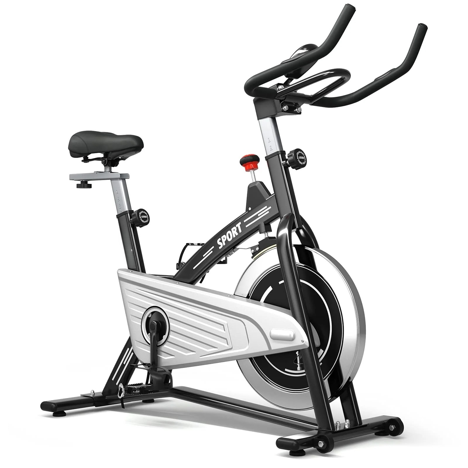 Indoor Exercise Cycling Bike, Smooth Belt Drive Stationary Bike W/ Heart Rate, LCD Monitor