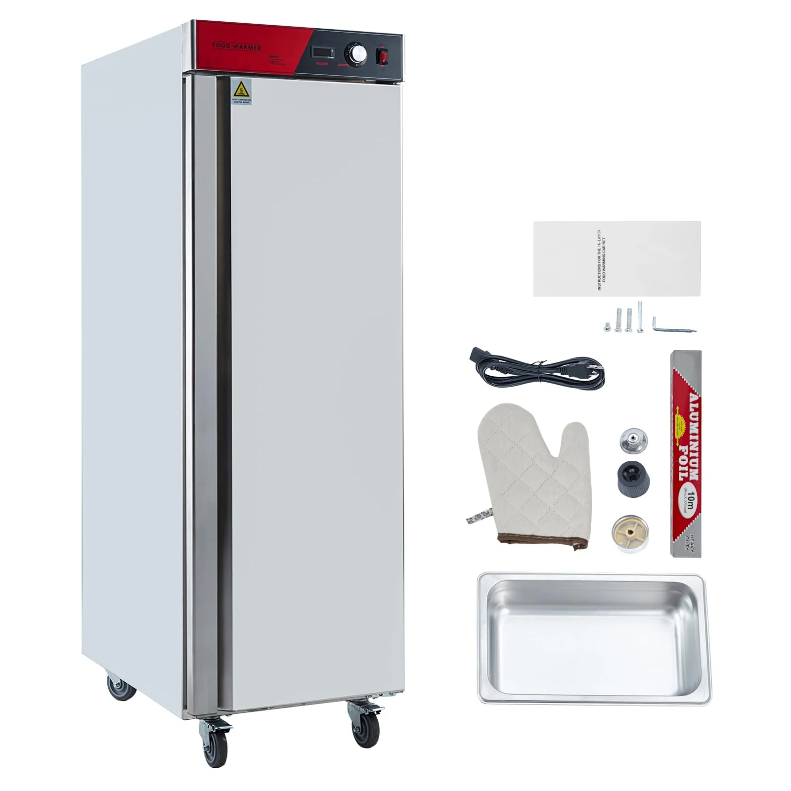 2025 Commercial Hot Box Food Warmer - 16-Tier Stainless Steel Heated Cabinet, 1850W, 23