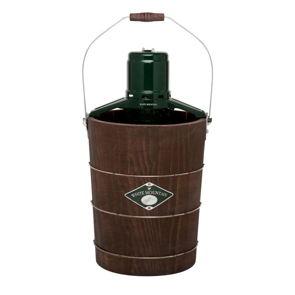 2025 White Mountain 6 Qt. Green and Brown Electric Ice Cream Maker