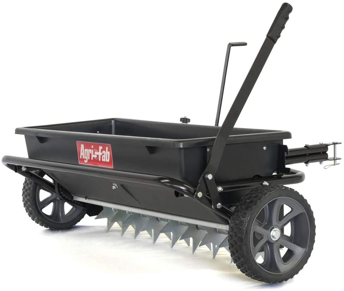 Agri-Fab 45-0543-AMZ 100 lb. Tow-Behind Lawn & Garden Spiker/Seeder/Drop Spreader for Seed,Fertilizer, Salt, Ice Melt; Designed to Pull Behind Lawn & Garden Tractors