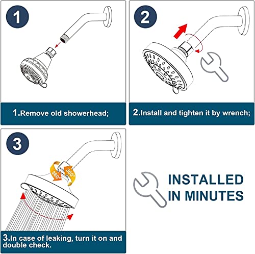 HOPOPRO NBC News Recommended 5 Modes High Pressure Shower Head 4.1 Inch