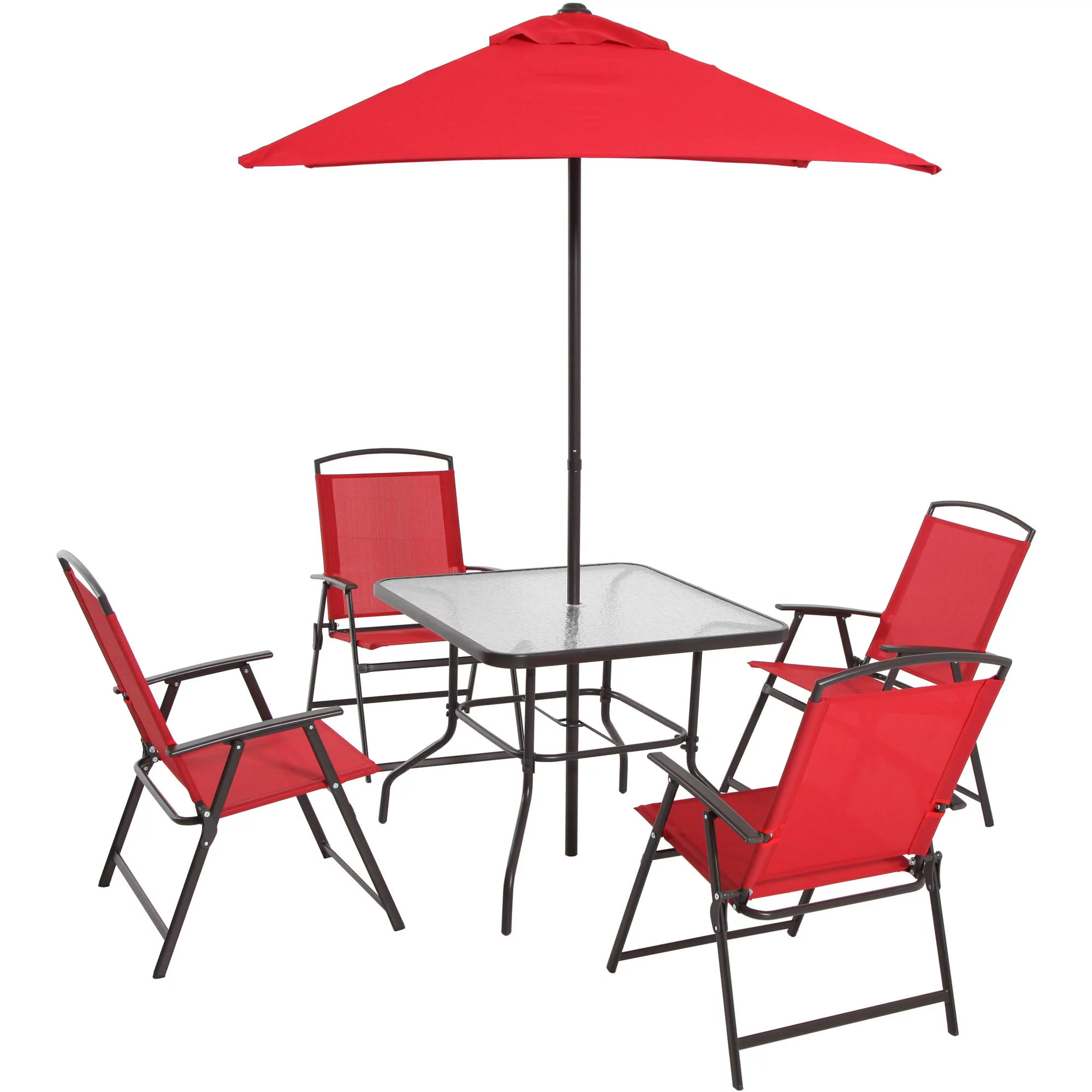 Mainstays Albany Lane 6 Piece Outdoor Patio Dining Set, Red?? Last Day For Clearance