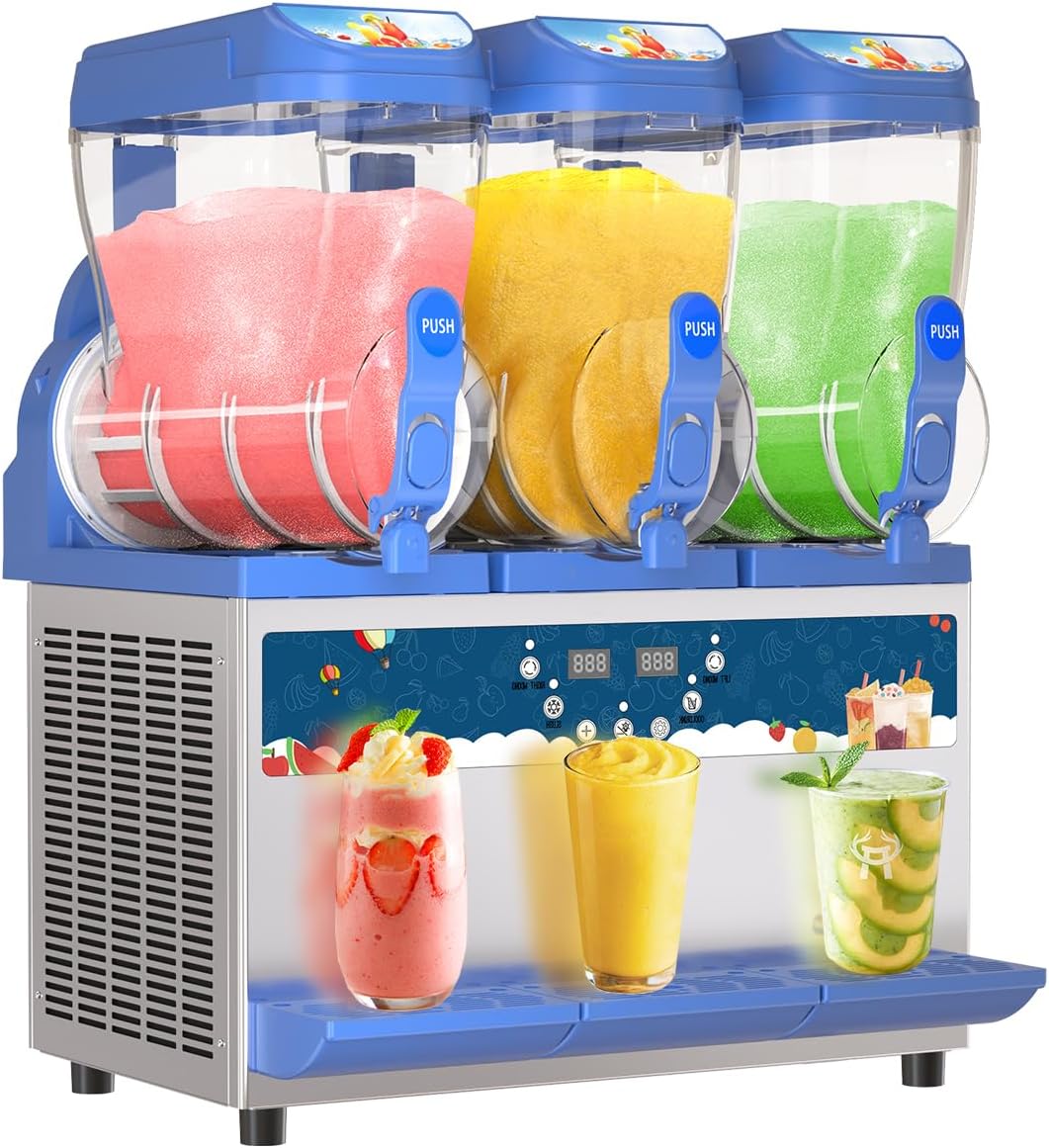 Commercial Slushy Machine - 1000W 30L Tanks Slush Maker Machine 304 Stainless Steel Commercial Margarita Machines Efficient Cooling the Ideal Slushie Maker for Bars Cafes Restaurants