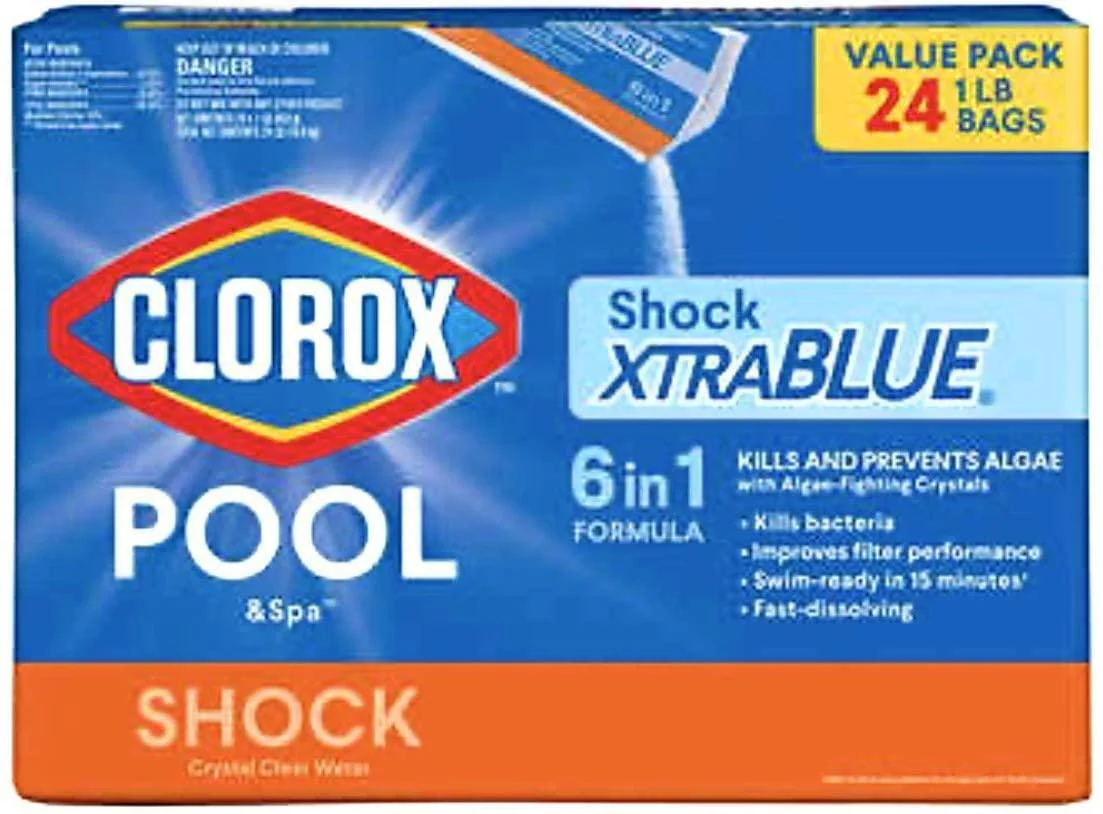 2025 Pool Spa Hot Tub XtraBlue Shock Algaecide Treatment 1lb Bag Case 24 Pack