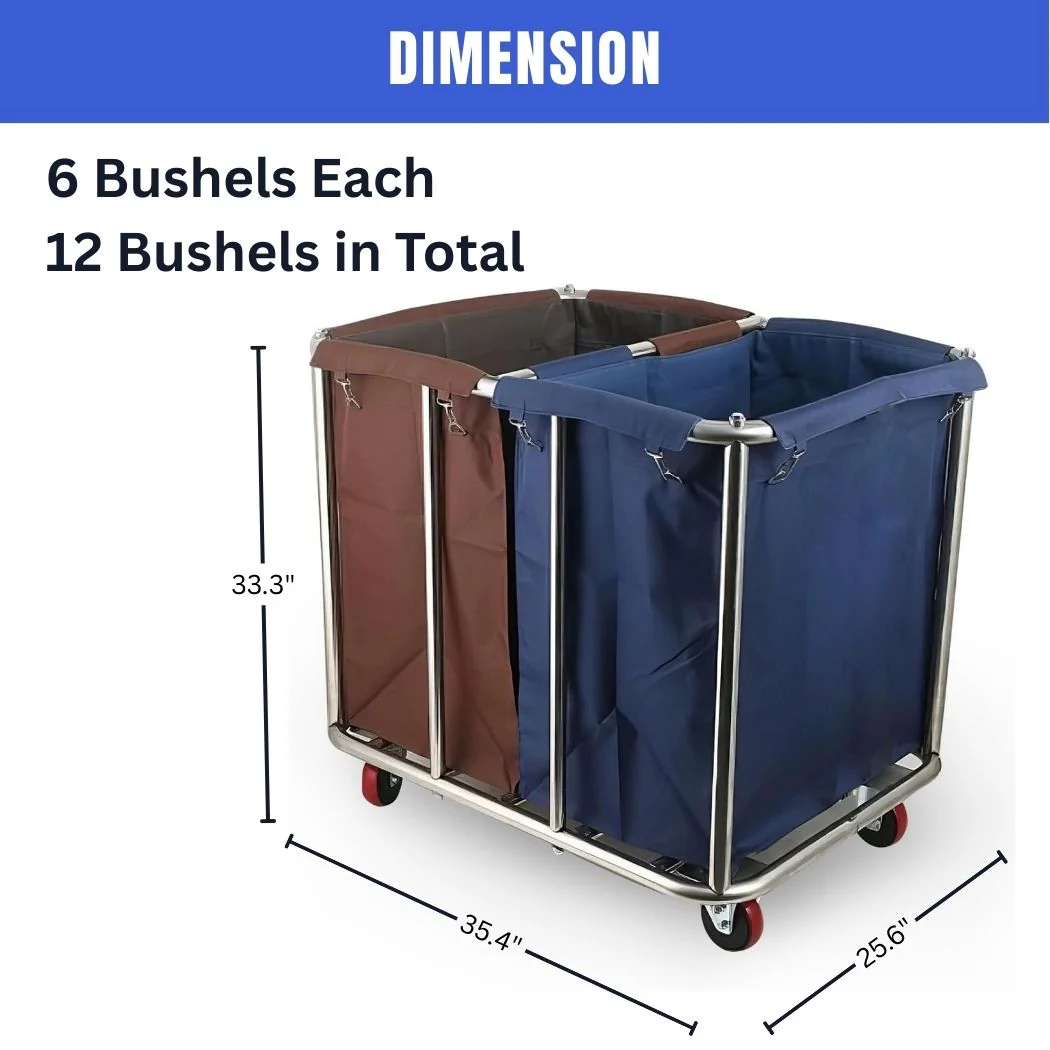 Commercial Laundry Cart, 12 Bushel, 35.4