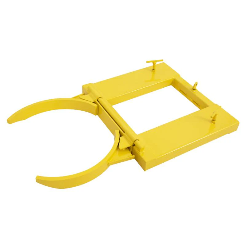 Single Fork Mounted Drum Gripper for 55 Gallon Drums, 1500lbs Load Capacity, Forklift Drum Grabber