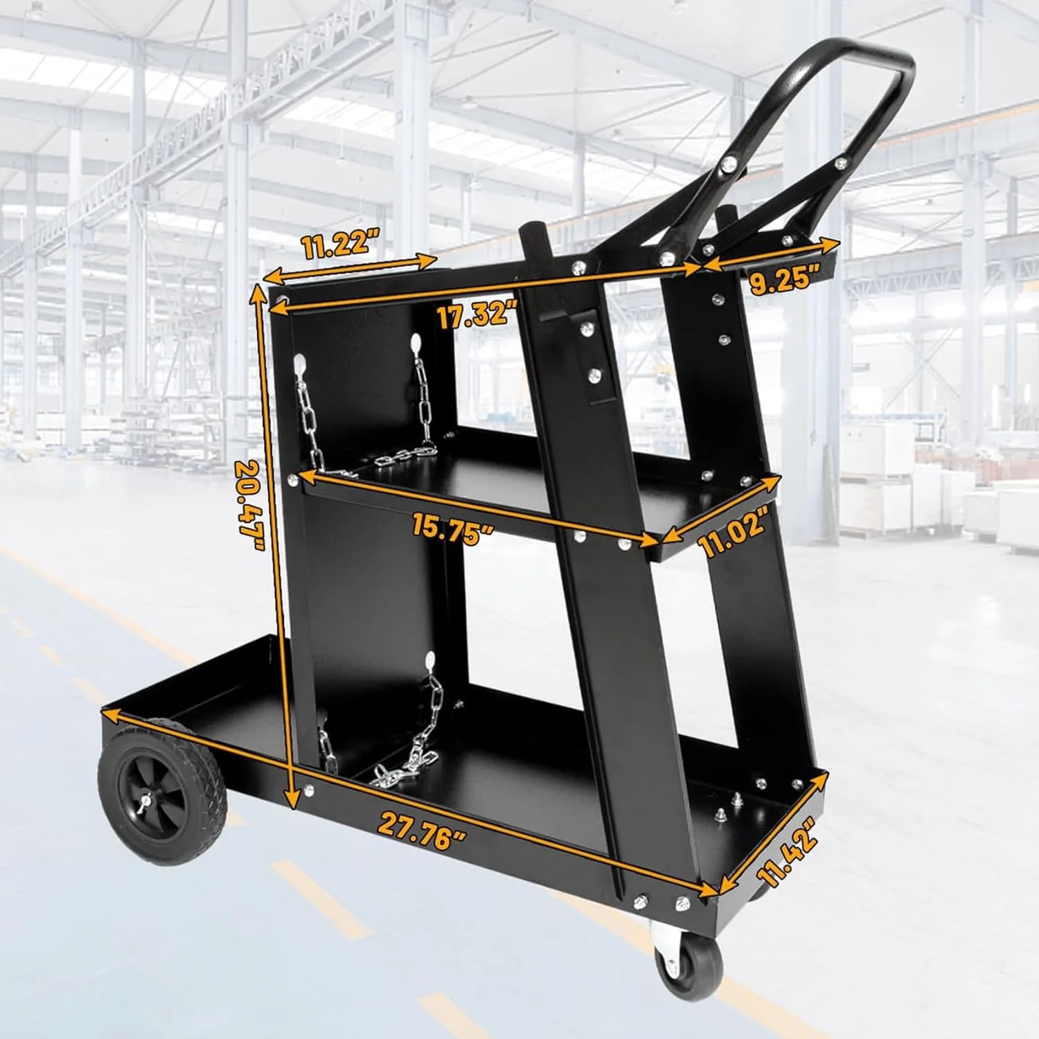3-Tier Welding Cart w/ Wheels, 400 Lbs Load Capacity