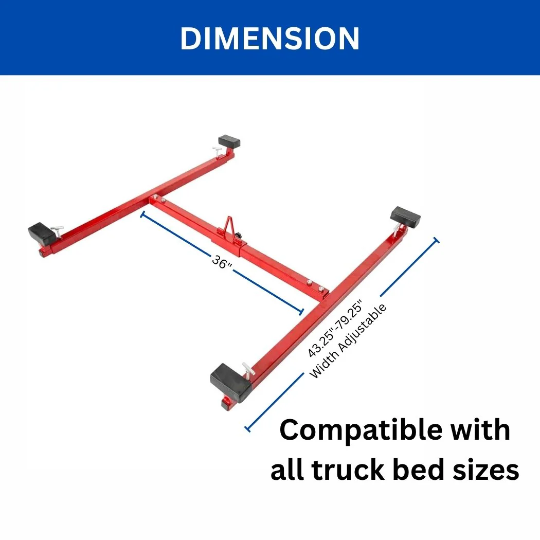 Heavy-Duty Pickup Truck Bed Lifter, 800 lb Capacity, Red