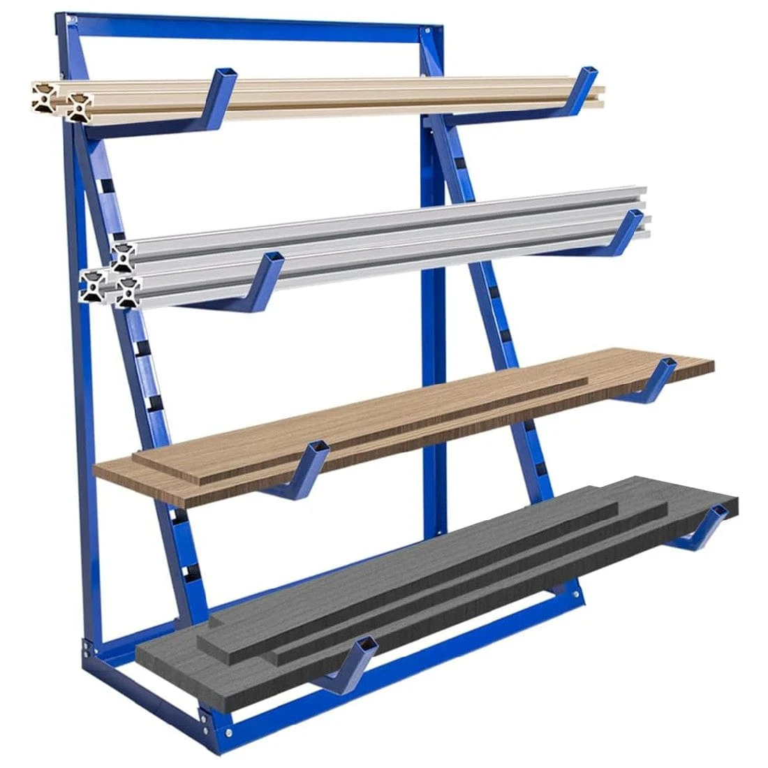 4-Tier Steel Horizontal Pipe Storage Rack, 2000 lbs Capacity