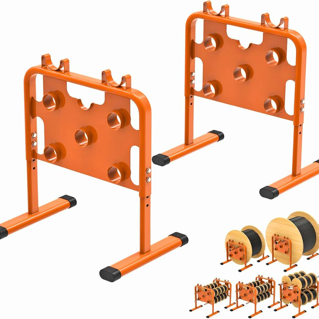 Height Adjustable Wire Dispenser 800 lb Load Capacity, Holds Reels up to 33��Dia, For Multiple Spool Management