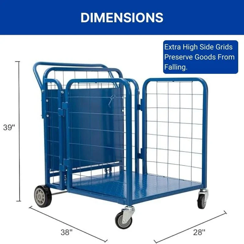 Heavy Duty Utility Cart 750 lbs Capacity, Foldable, 38