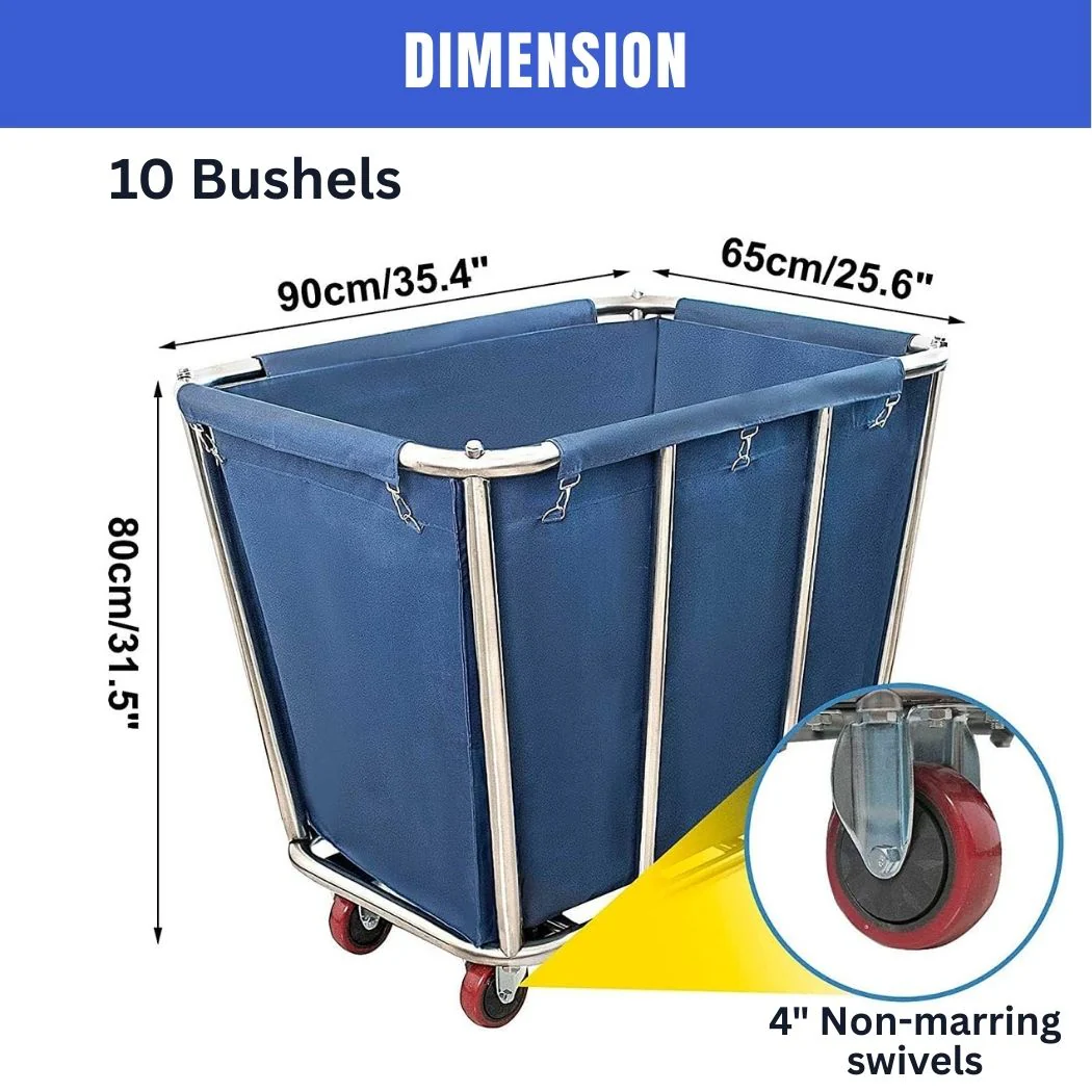 Commercial Laundry Cart, 10 Bushel, 35.4
