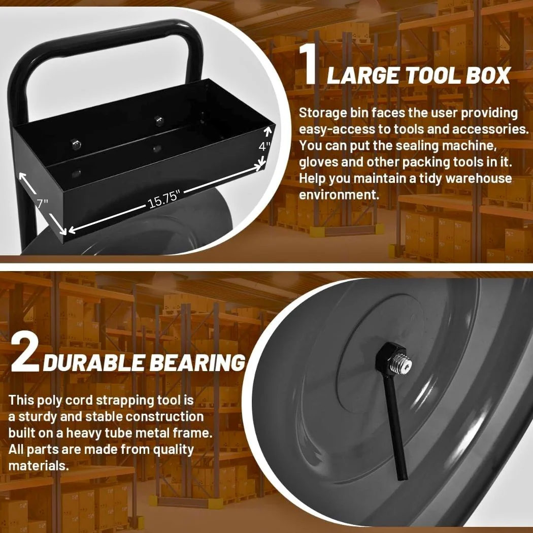 Strapping Cart w/ Wheels & Tray, 25.2